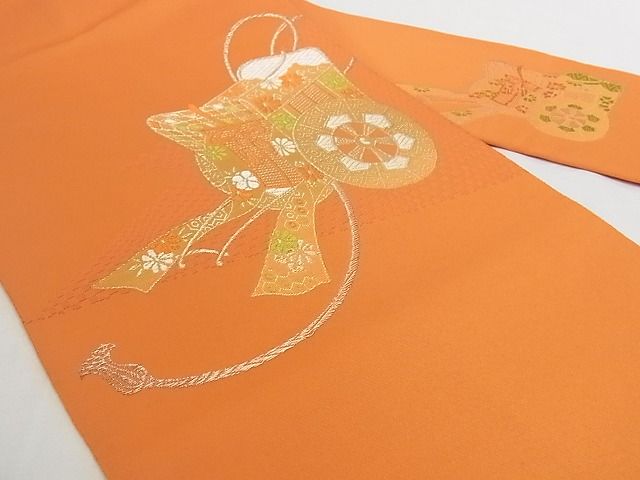 平和屋着物■八寸名古屋帯　御所車花文　銀糸　A-pf5123
