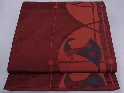 平和屋着物■六通柄袋帯 花鳥文 正絹 逸品 A-sx7043
