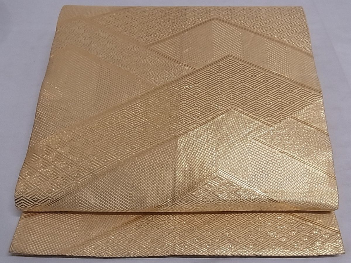 平和屋着物■本綾佐賀錦 全通柄袋帯 吉祥文様 金糸 正絹 逸品 A-sx7088
