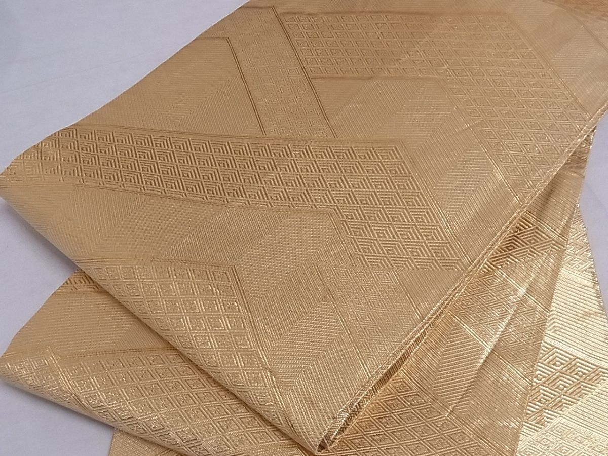 平和屋着物■本綾佐賀錦 全通柄袋帯 吉祥文様 金糸 正絹 逸品 A-sx7088