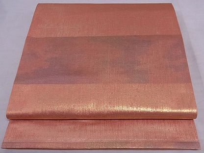 平和屋着物■六通柄袋帯 横段文 引箔 正絹 逸品 A-sx7672