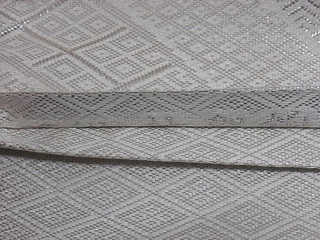 平和屋着物■佐賀錦 全通柄袋帯 吉祥立波文 銀糸 正絹 逸品 A-sx7682