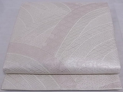 平和屋着物■佐賀錦 全通柄袋帯 吉祥立波文 銀糸 正絹 逸品 A-sx7682
