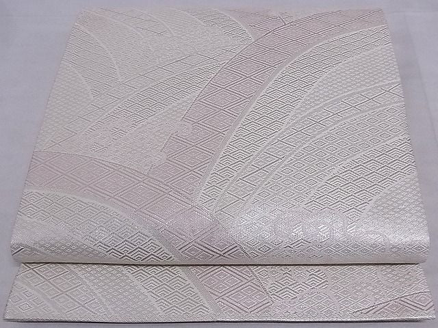 平和屋着物■佐賀錦 全通柄袋帯 吉祥立波文 銀糸 正絹 逸品 A-sx7682