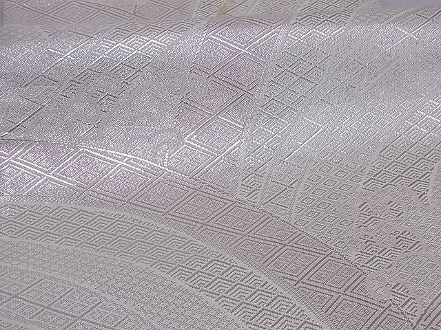 平和屋着物■佐賀錦 全通柄袋帯 吉祥立波文 銀糸 正絹 逸品 A-sx7682