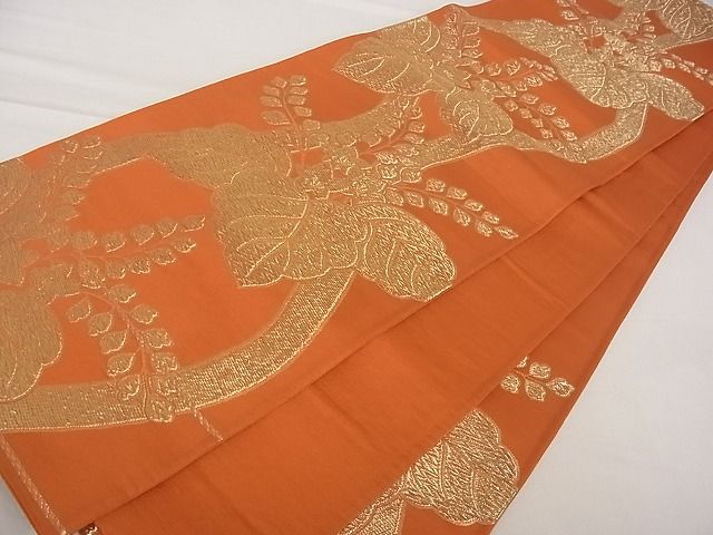 平和屋着物■六通柄袋帯 桐 金糸 正絹 逸品 A-ta6813