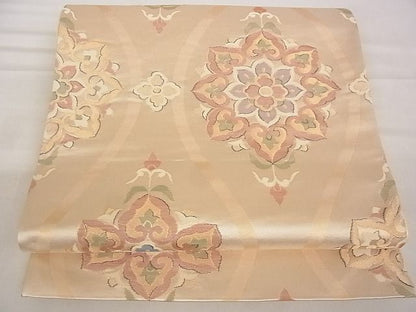 平和屋着物■六通柄袋帯 立涌花文 金糸 正絹 逸品 A-ta6820