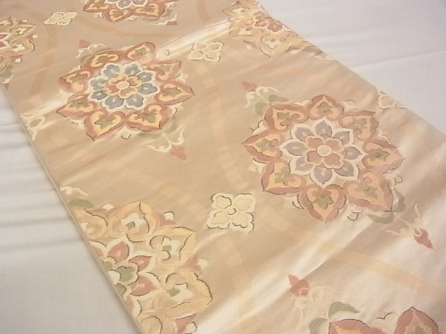 平和屋着物■六通柄袋帯 立涌花文 金糸 正絹 逸品 A-ta6820