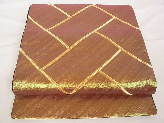 平和屋着物■六通柄袋帯 檜垣文 金糸 正絹 逸品 A-ta6832