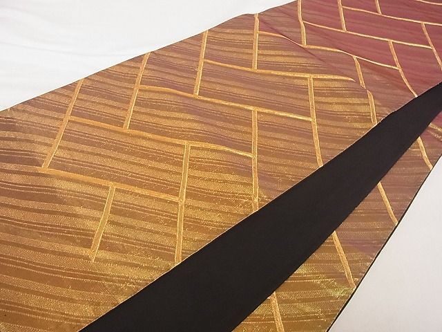 平和屋着物■六通柄袋帯 檜垣文 金糸 正絹 逸品 A-ta6832