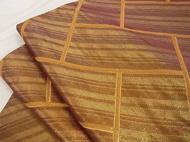 平和屋着物■六通柄袋帯 檜垣文 金糸 正絹 逸品 A-ta6832