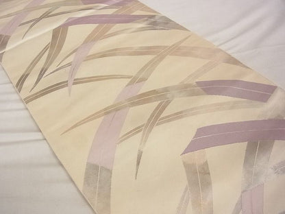平和屋着物■六通柄袋帯 草木文 正絹 逸品 A-ta6837