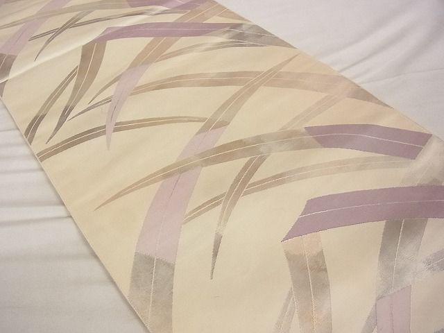 平和屋着物■六通柄袋帯 草木文 正絹 逸品 A-ta6837