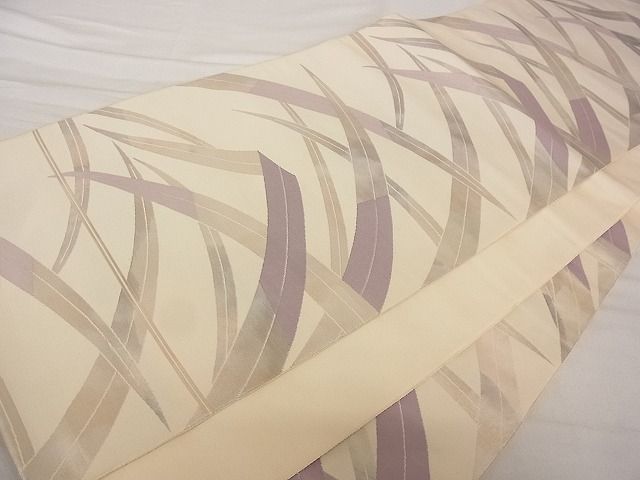平和屋着物■六通柄袋帯 草木文 正絹 逸品 A-ta6837