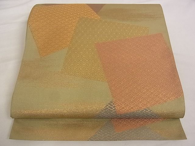 平和屋着物■六通柄 本袋帯 草木染 色紙重ね吉祥文 正絹 逸品 A-ta6919