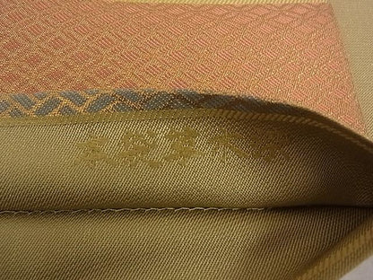 平和屋着物■六通柄 本袋帯 草木染 色紙重ね吉祥文 正絹 逸品 A-ta6919