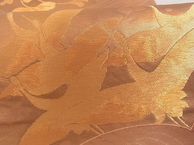 平和屋着物■六通柄袋帯 地紙 鶴 松 葡萄 正絹 逸品 A-ta6920