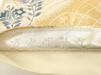 平和屋着物◎六通柄袋帯　唐織　流水優雅文　金銀糸　正絹　逸品　AAAD0385ru