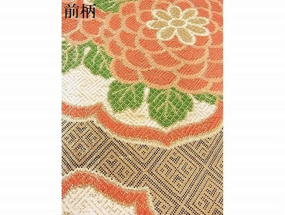 平和屋着物■六通柄京袋帯 花丸文 金糸 正絹 逸品 AAAE8463Apf