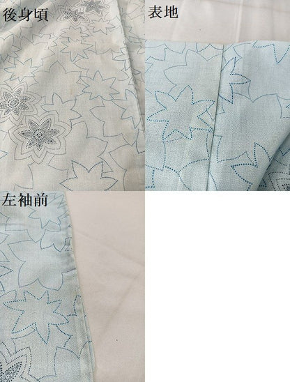 平和屋着物■夏物　小紋　楓文　洗える着物　AAAH6925Bph