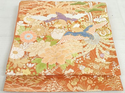 平和屋着物◎太鼓柄袋帯 唐織 飛凰 金糸 正絹 逸品 AAAJ8225Bgw