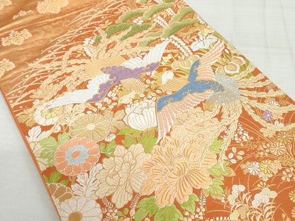 平和屋着物◎太鼓柄袋帯 唐織 飛凰 金糸 正絹 逸品 AAAJ8225Bgw