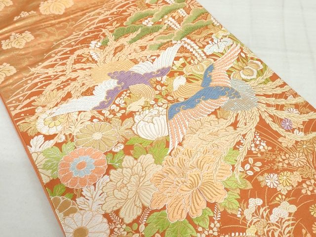 平和屋着物◎太鼓柄袋帯 唐織 飛凰 金糸 正絹 逸品 AAAJ8225Bgw