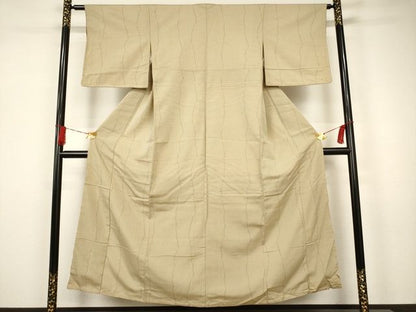平和屋着物■お召　十字柄　正絹　逸品　AAAJ9760Abr