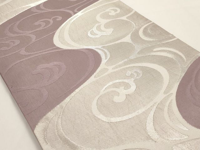 平和屋着物◎六通柄袋帯 流水文 銀糸 正絹 逸品 AAAK9026Bey