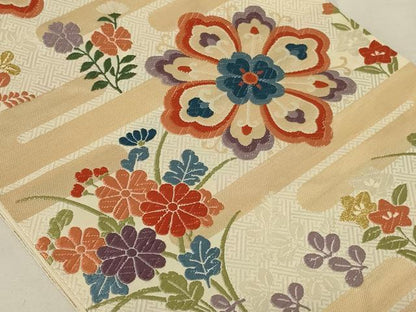 平和屋着物■六通柄袋帯 唐織 正倉院花文 金糸 正絹 逸品 AAAL1267ou