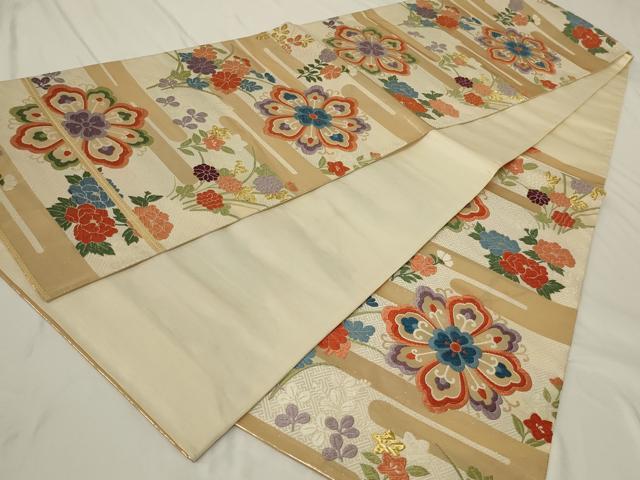 平和屋着物■六通柄袋帯 唐織 正倉院花文 金糸 正絹 逸品 AAAL1267ou
