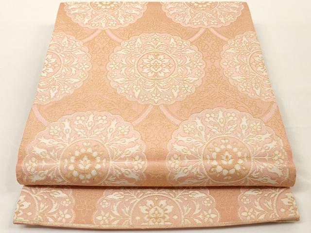 平和屋着物◎全通柄京袋帯 正倉院花文 金糸 正絹 逸品 AAAL2453ey