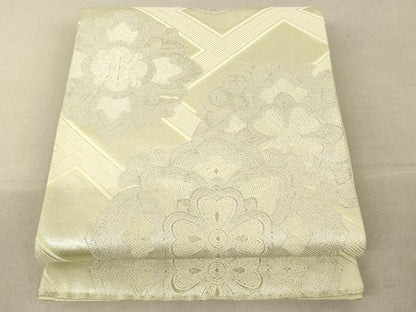 平和屋着物◎六通柄袋帯 正倉院花丸文 銀糸 正絹 逸品 AAAL3075fw