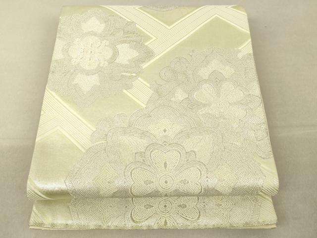 平和屋着物◎六通柄袋帯 正倉院花丸文 銀糸 正絹 逸品 AAAL3075fw