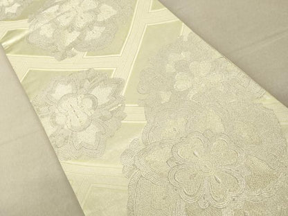 平和屋着物◎六通柄袋帯 正倉院花丸文 銀糸 正絹 逸品 AAAL3075fw