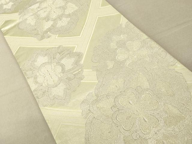 平和屋着物◎六通柄袋帯 正倉院花丸文 銀糸 正絹 逸品 AAAL3075fw
