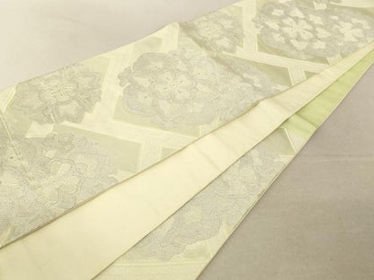 平和屋着物◎六通柄袋帯 正倉院花丸文 銀糸 正絹 逸品 AAAL3075fw
