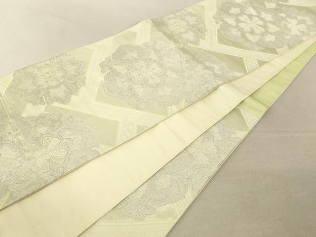 平和屋着物◎六通柄袋帯 正倉院花丸文 銀糸 正絹 逸品 AAAL3075fw