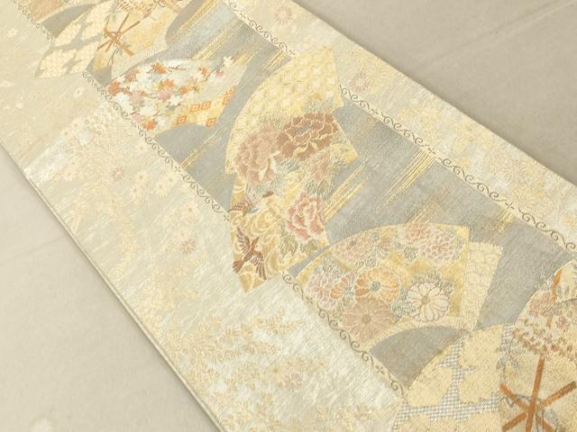 平和屋着物◎六通柄袋帯 地紙吉祥花鳥文 金銀糸 正絹 逸品 AAAL3079fw
