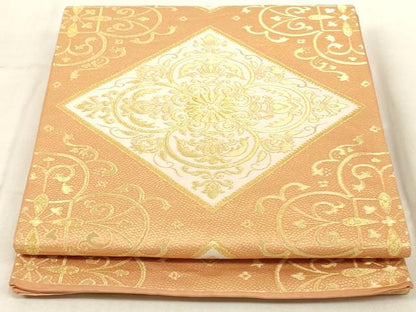 平和屋着物◎六通柄袋帯 正倉院花文 金糸 正絹 逸品 AAAL3226ru