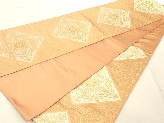 平和屋着物◎六通柄袋帯 正倉院花文 金糸 正絹 逸品 AAAL3226ru
