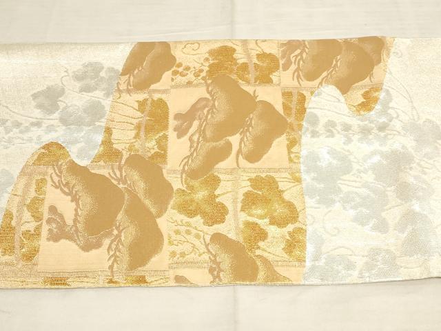 平和屋着物◎佐賀錦 太鼓柄袋帯 流水取り松文 金銀糸 正絹 逸品 AAAL3290ru