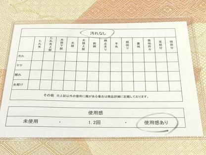 平和屋着物◎両面六通柄袋帯 重ね山菱文 金糸 正絹 逸品 AAAL3379ru