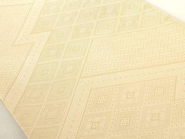 平和屋着物◎両面六通柄袋帯 重ね山菱文 金糸 正絹 逸品 AAAL3379ru