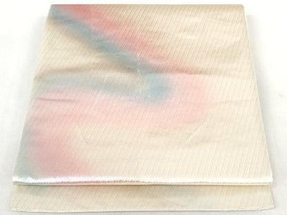 平和屋着物◎六通柄袋帯 霞文 銀糸 引箔 正絹 逸品 AAAL3394ru