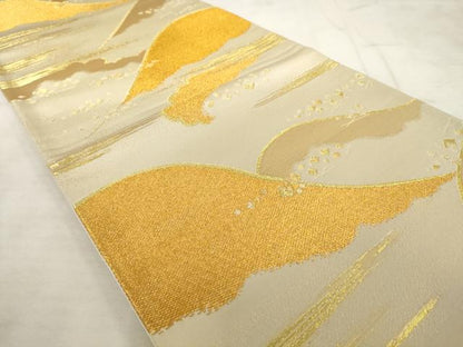 平和屋着物◎六通柄袋帯 重ね山箔散らし文 金糸 逸品 AAAL3861tm