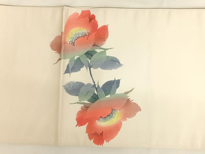 平和屋着物◎太鼓柄袋帯 手描き 草花文 正絹 逸品 未使用 AAAL4007wt