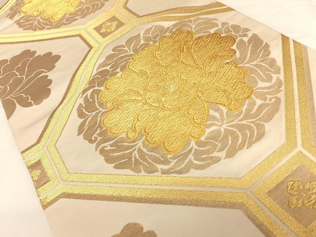 平和屋着物◎六通柄袋帯 蜀江花文 金糸 正絹 逸品 AAAL4014wt