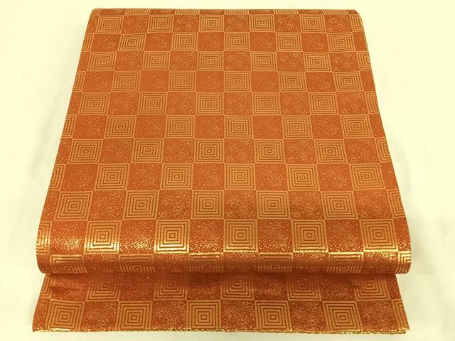 平和屋着物◎両面六通柄袋帯 亀甲文 金糸 正絹 逸品 AAAL4033wt
