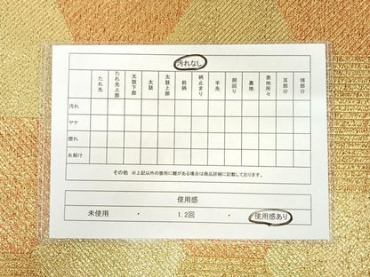 平和屋着物◎両面六通柄袋帯 亀甲文 金糸 正絹 逸品 AAAL4033wt